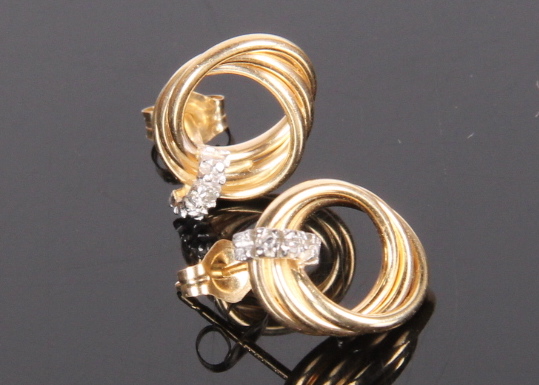 14K Gold and Diamond Earrings