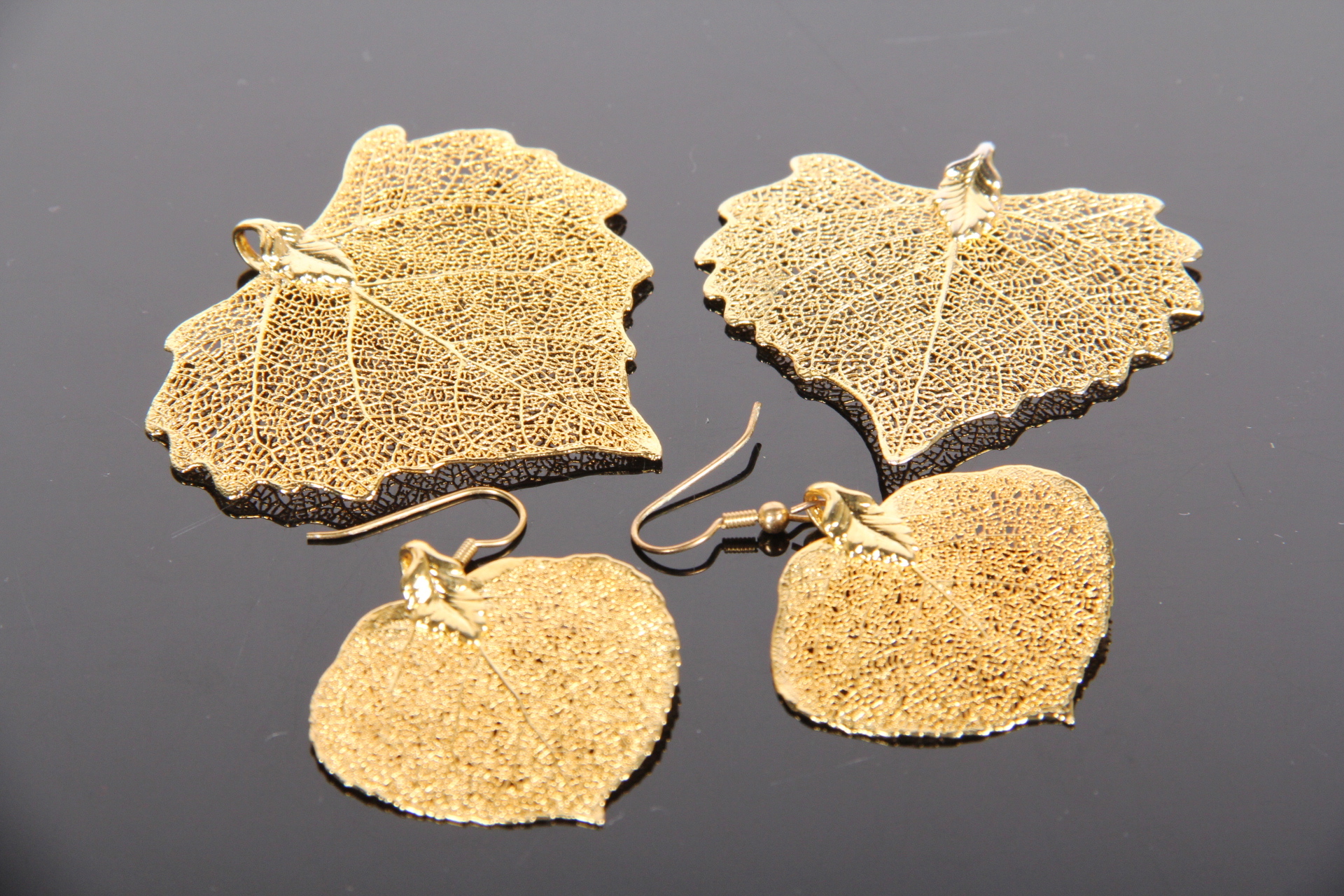 24k Gold Dipped Leaf Jewelry