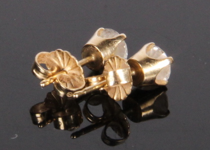 14k diamond solitaire earrings