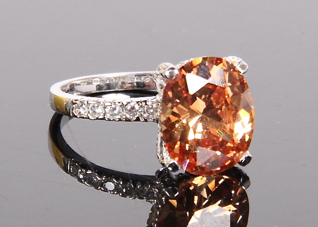 Sterling Silver Peach Ice Ring