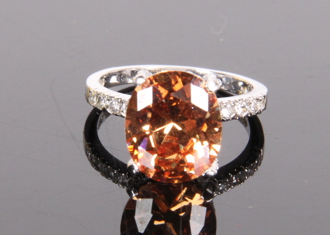 Sterling Silver Peach Ice Ring