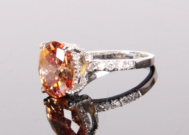 Sterling Silver Peach Ice Ring