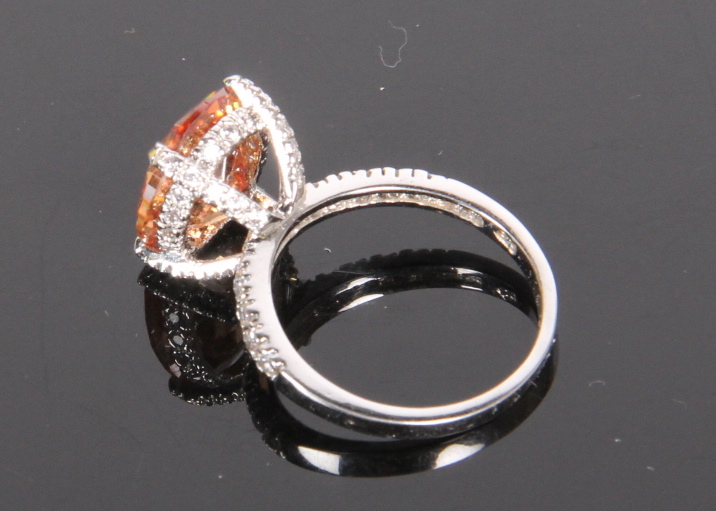 Sterling Silver Peach Ice Ring