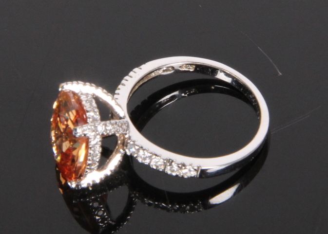 Sterling Silver Peach Ice Ring