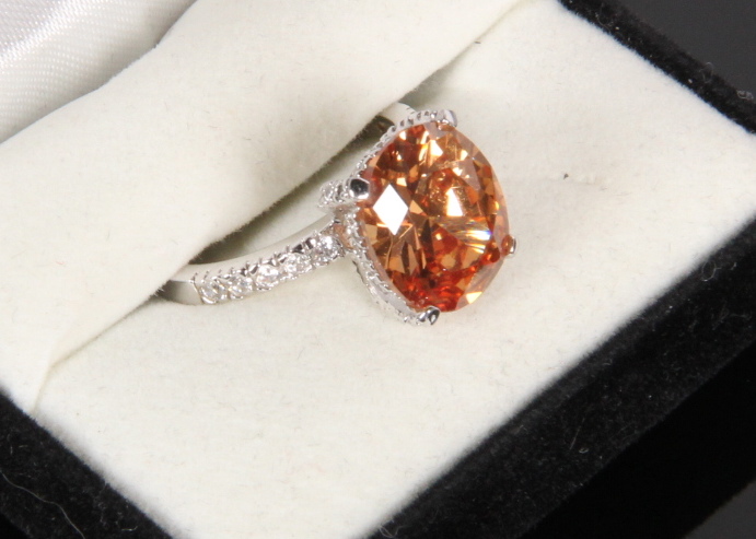 Sterling Silver Peach Ice Ring