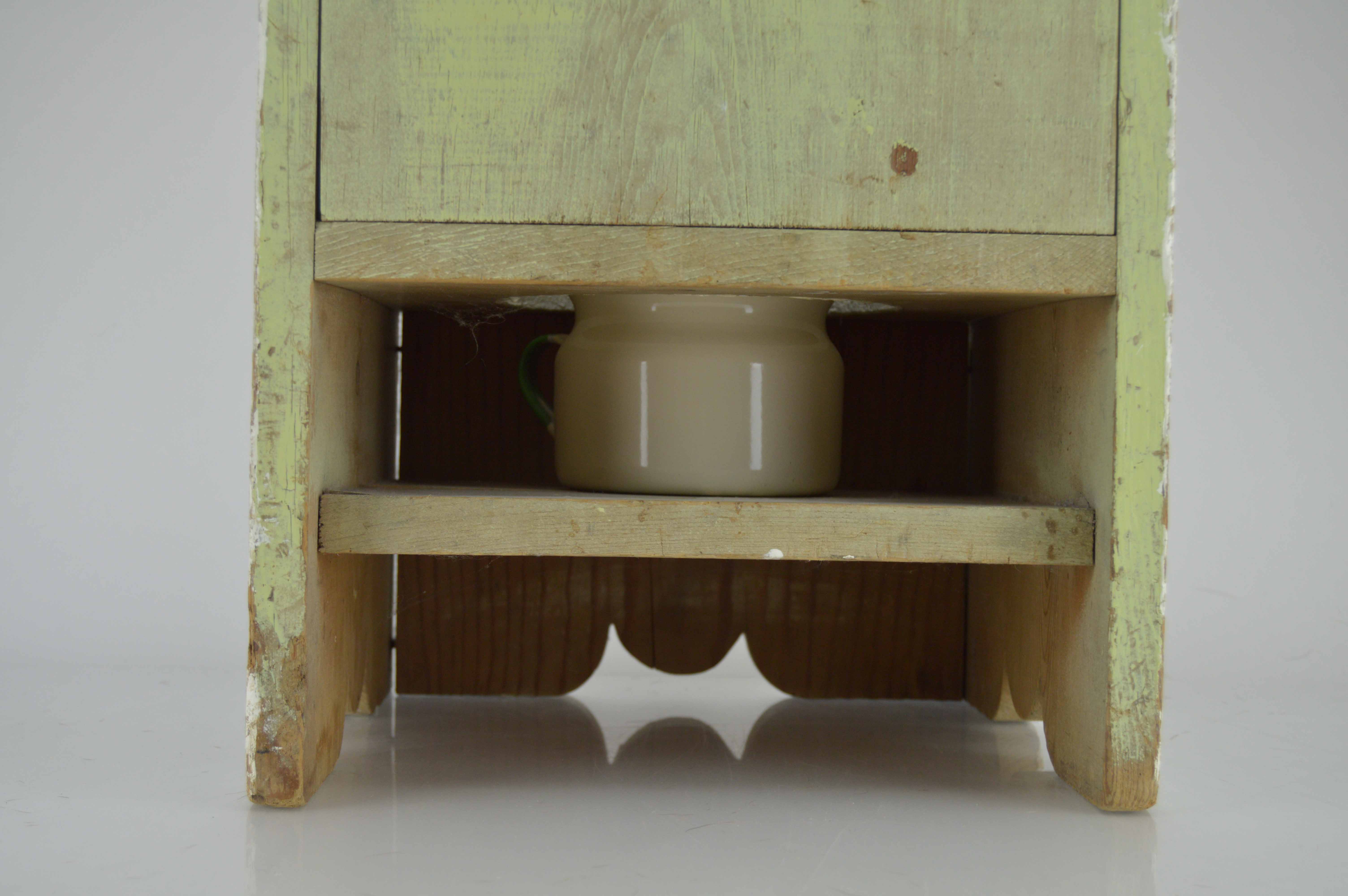 Vintage Handmade Potty Chair With Granite Potty