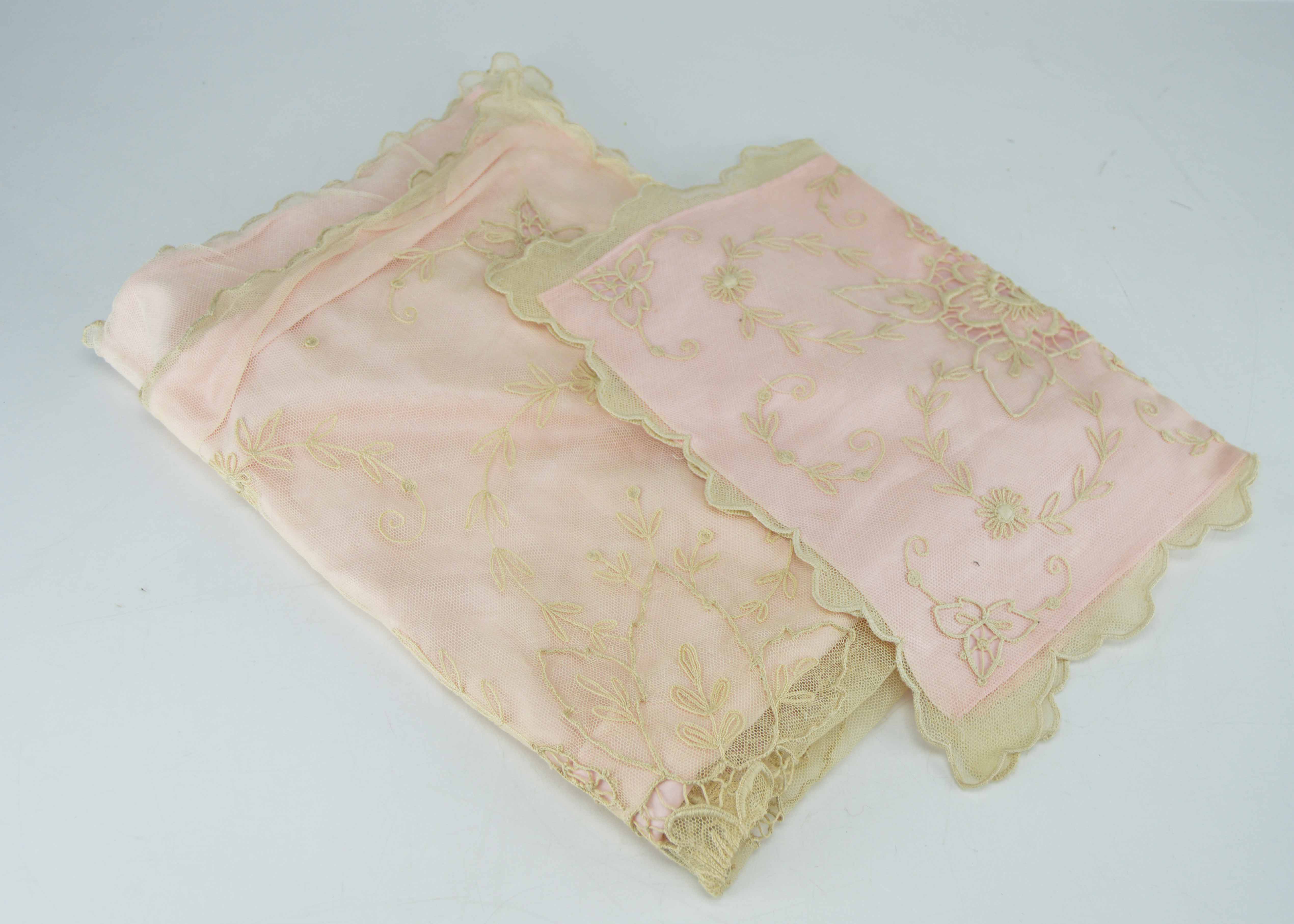 Vintage Pink Pillow Case And Matching Pillow Sham