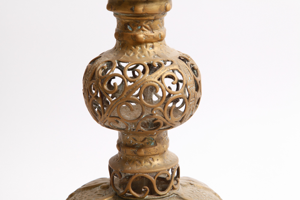 Decorative Household Assortment  Including an Antique Candlestick