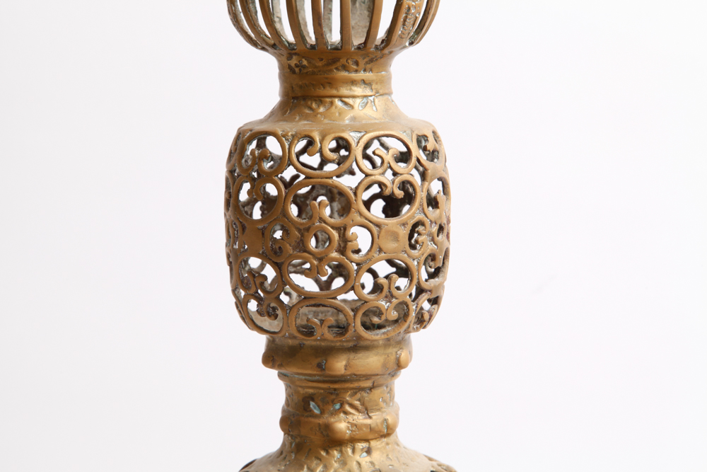 Decorative Household Assortment  Including an Antique Candlestick