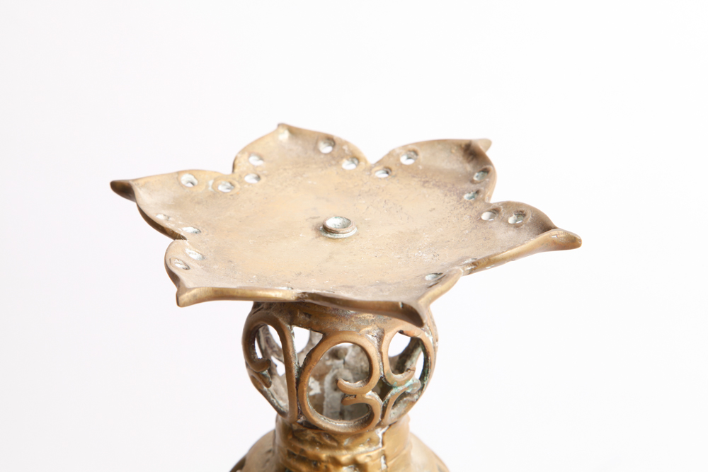 Decorative Household Assortment  Including an Antique Candlestick