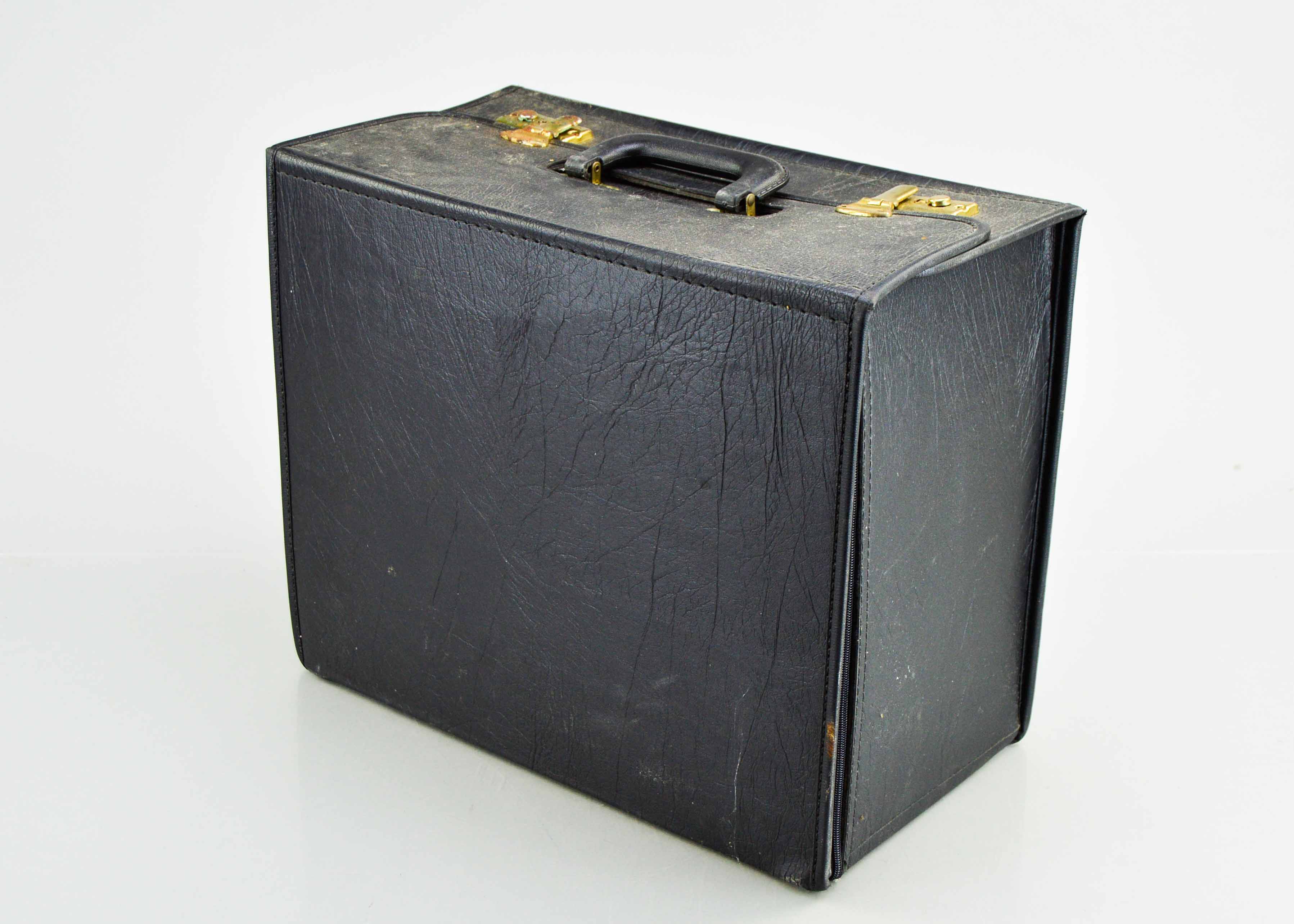 Faux Black Leather Jewelry Display Case