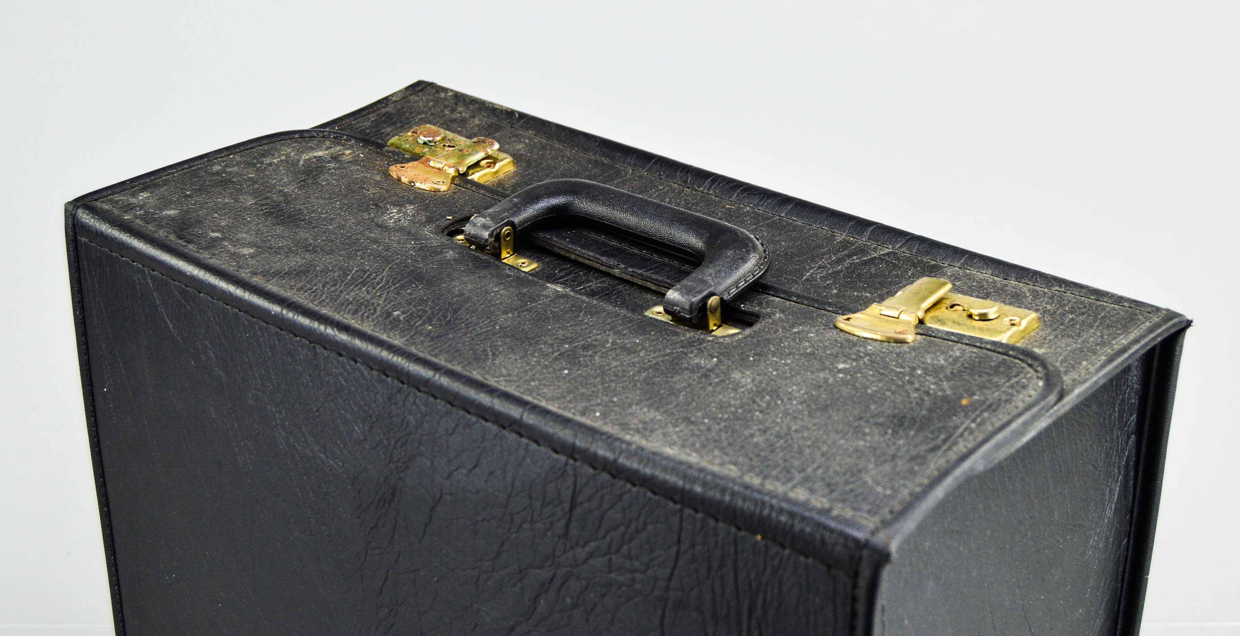 Faux Black Leather Jewelry Display Case