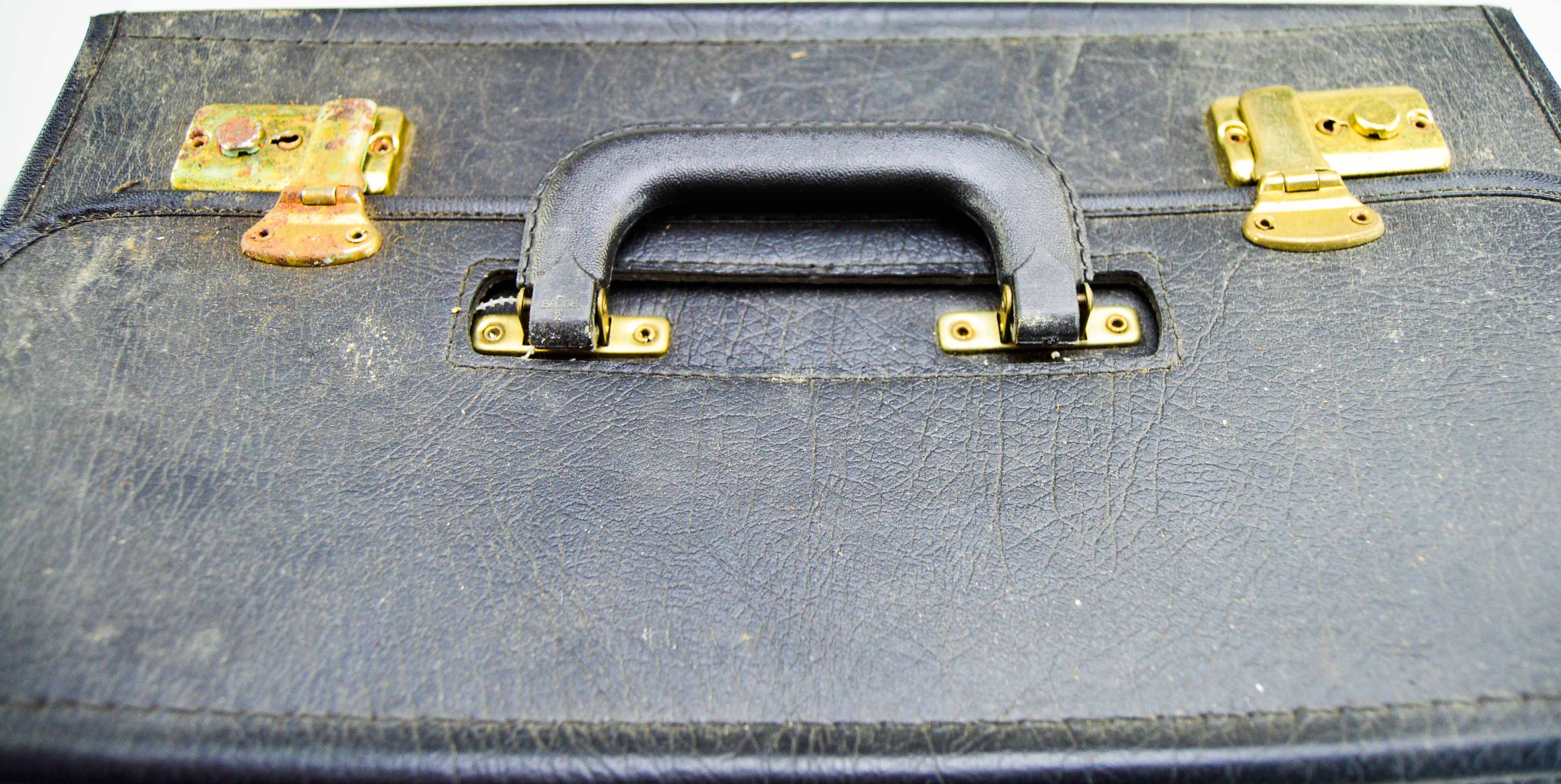 Faux Black Leather Jewelry Display Case