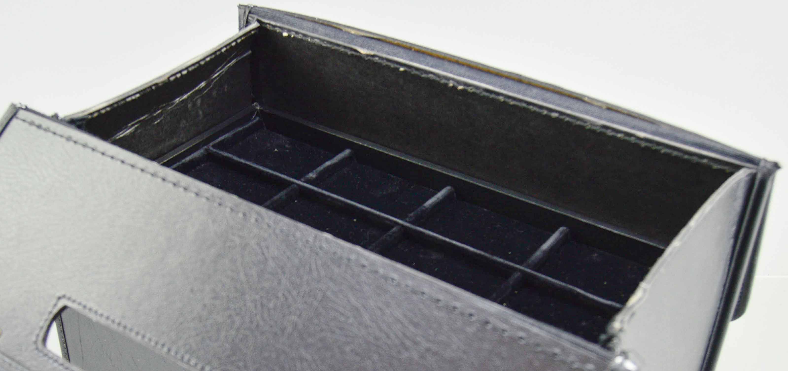 Faux Black Leather Jewelry Display Case