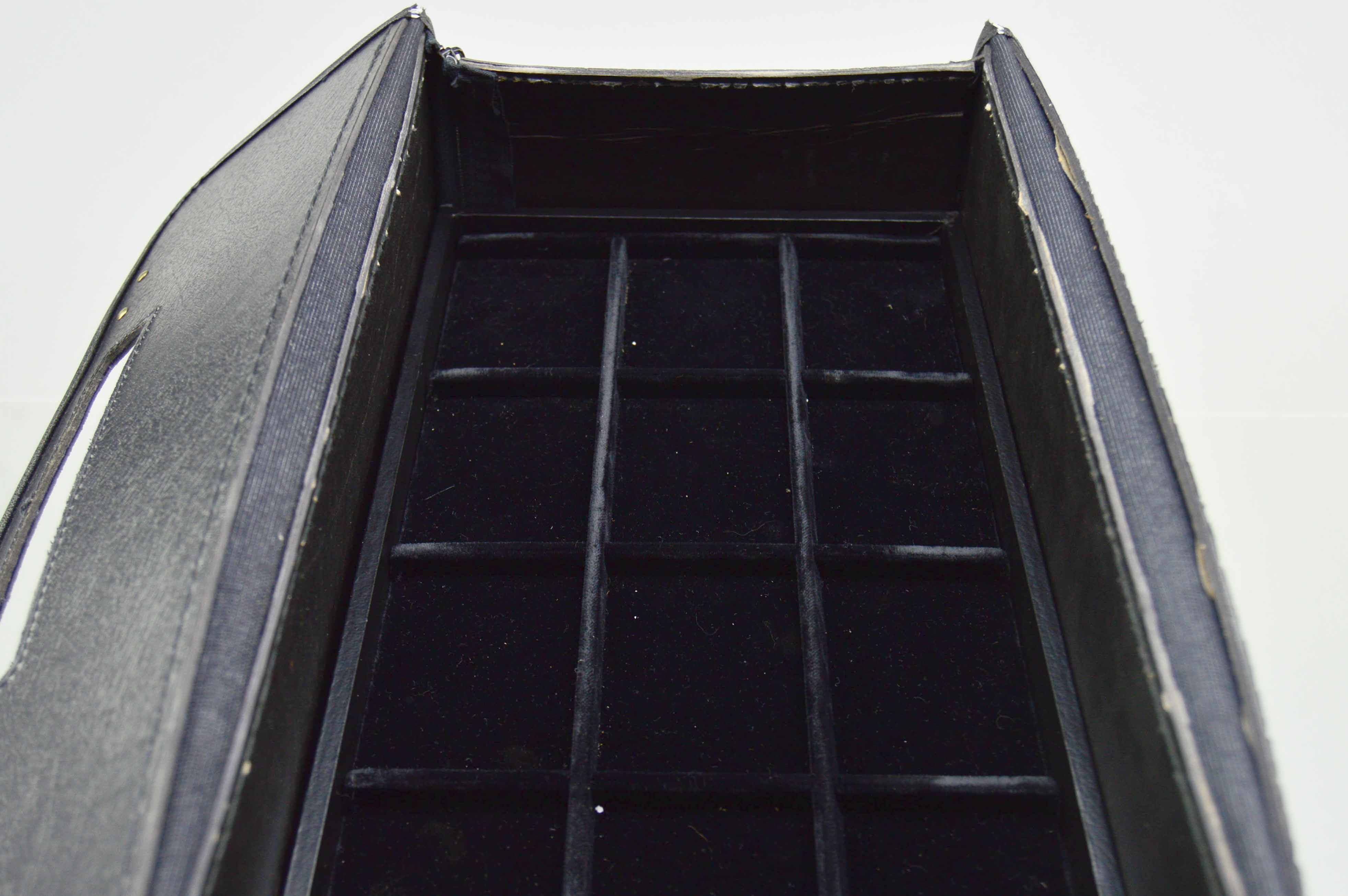 Faux Black Leather Jewelry Display Case