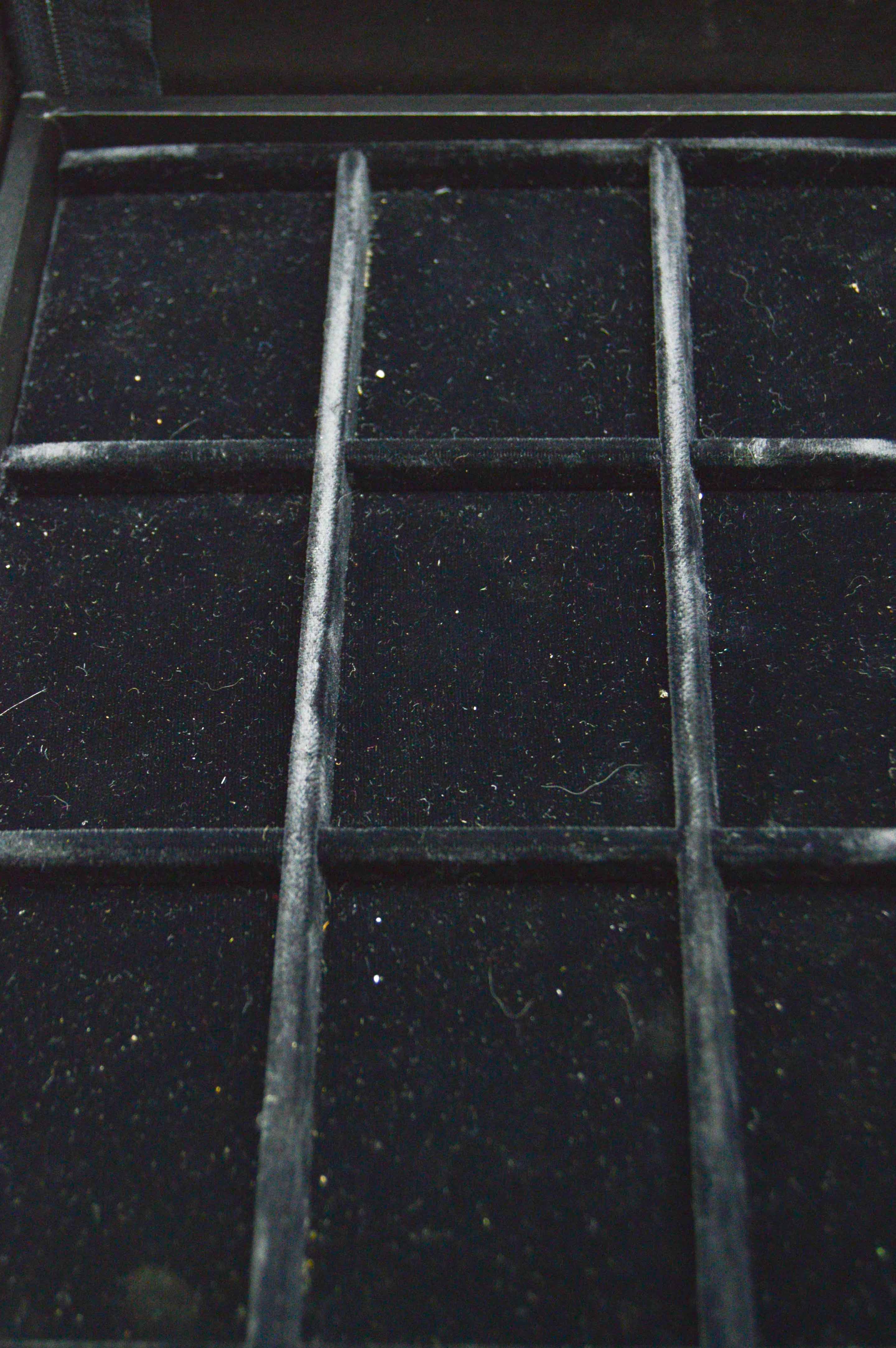 Faux Black Leather Jewelry Display Case