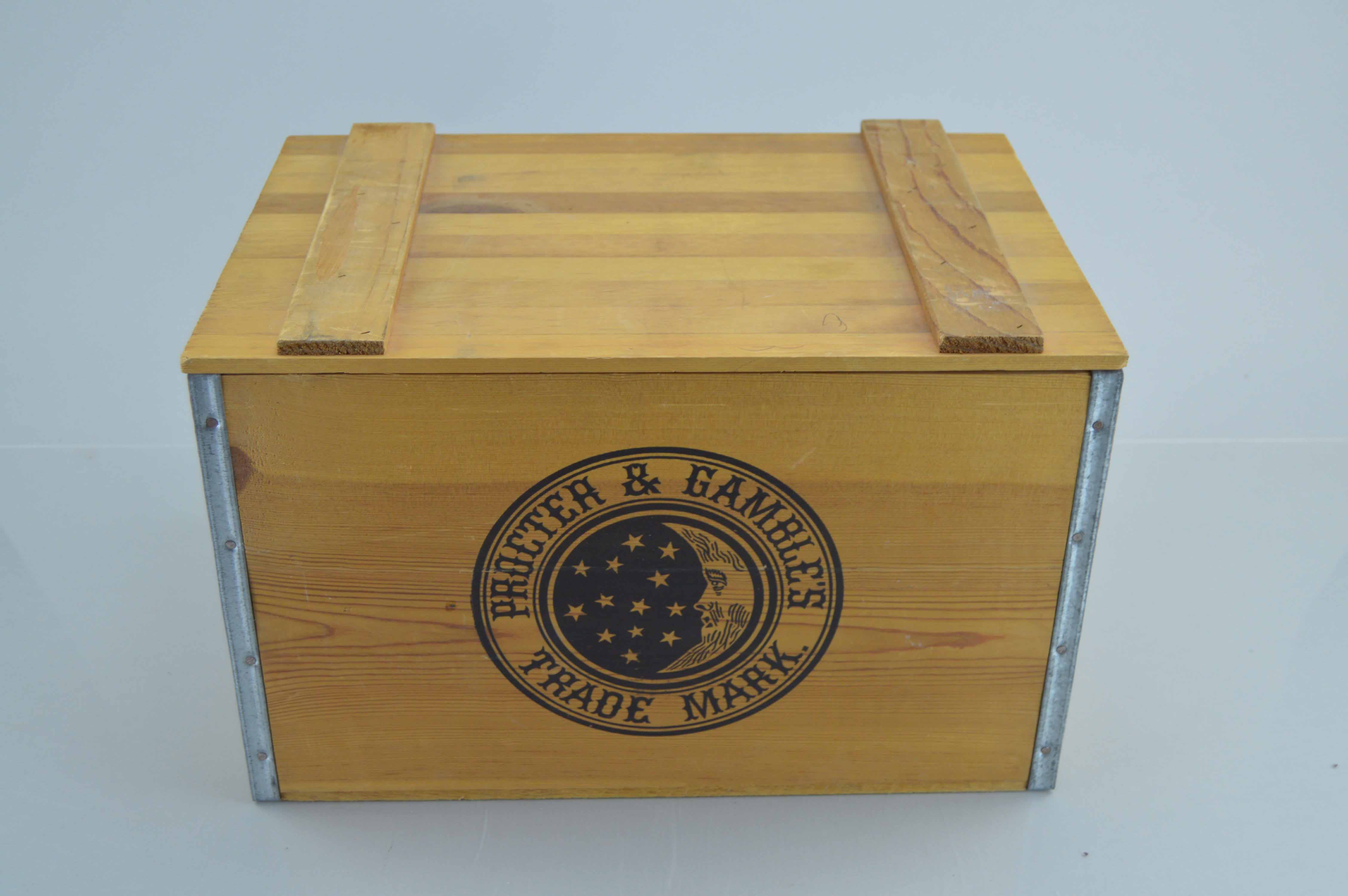 Assortment Of Vintage Wooden Crates With Advertisements