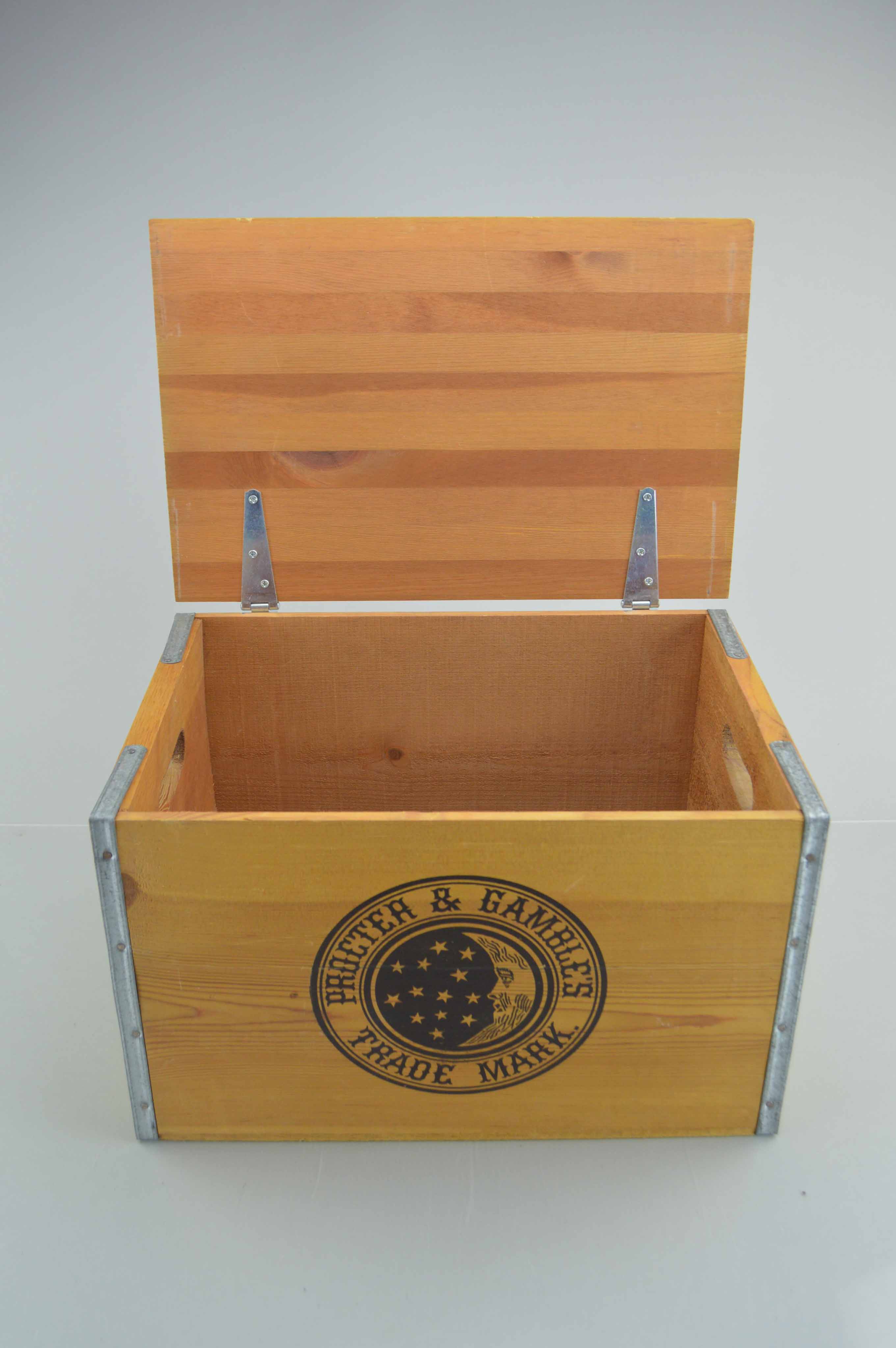 Assortment Of Vintage Wooden Crates With Advertisements