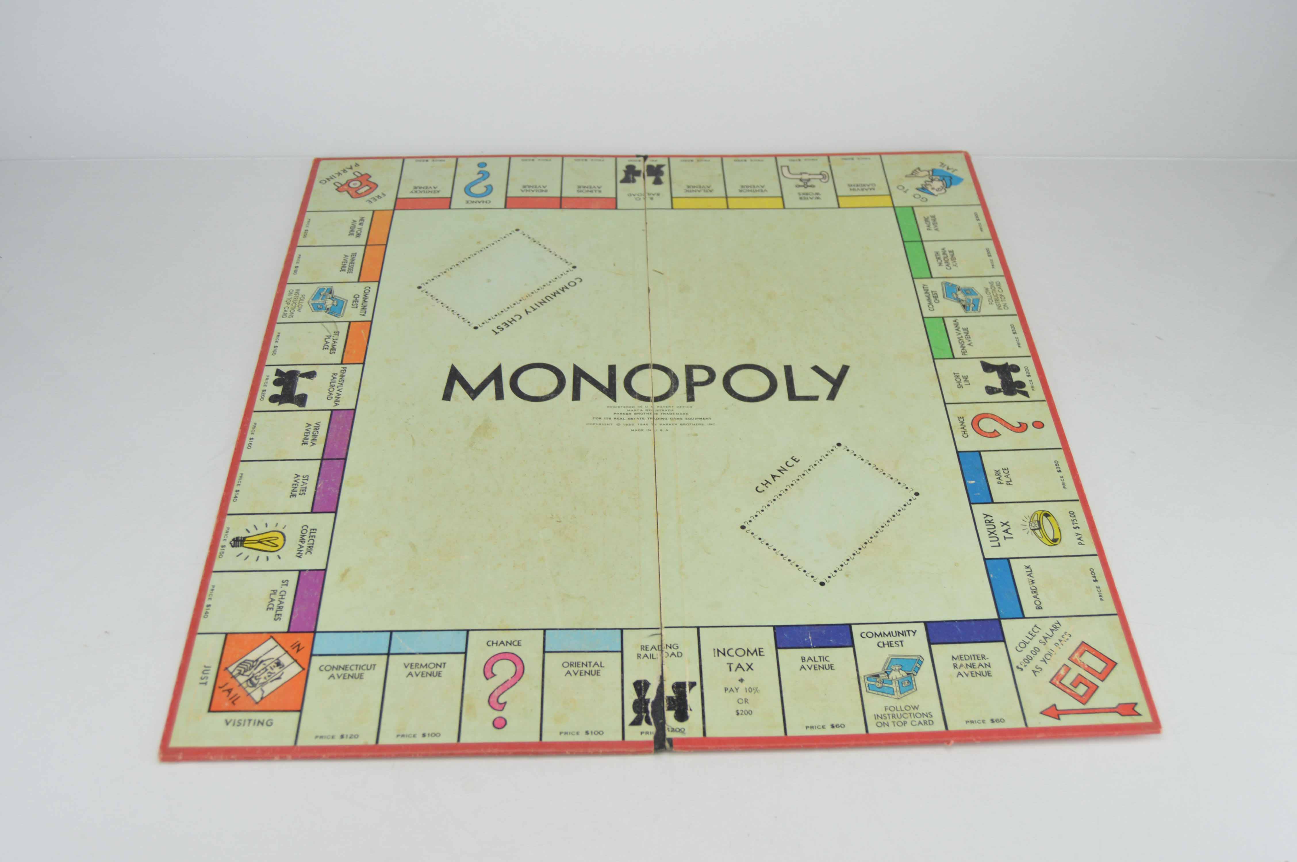 Vintage Parker Brothers Monopoly Game Circa 1961