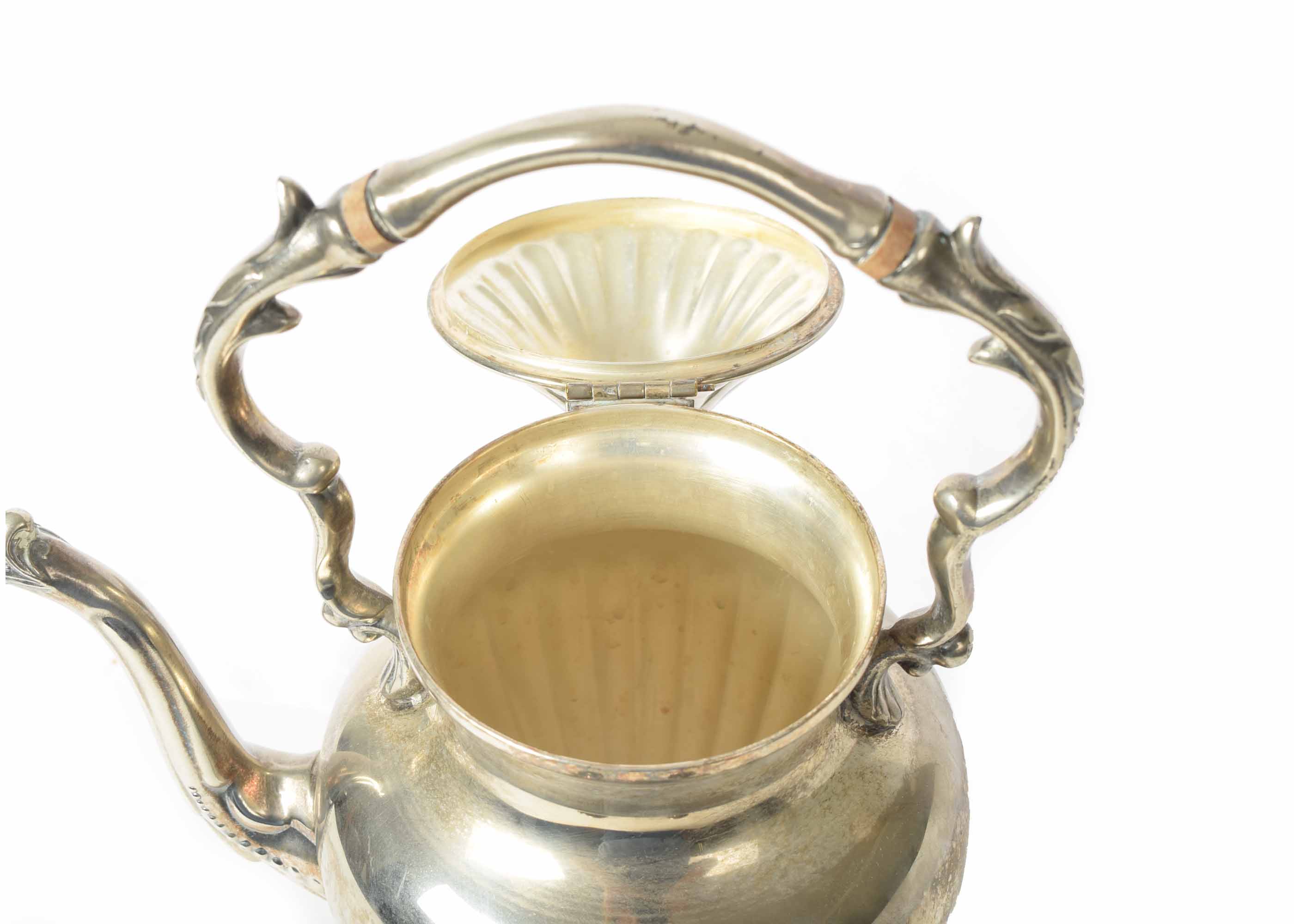 A Silverplate Coffee Urn with Stand and Warmer