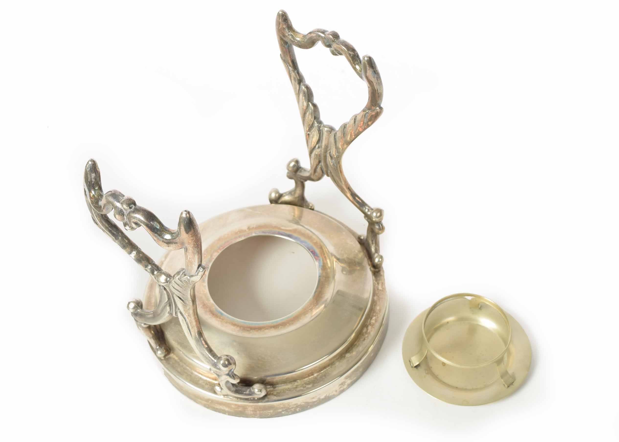 A Silverplate Coffee Urn with Stand and Warmer