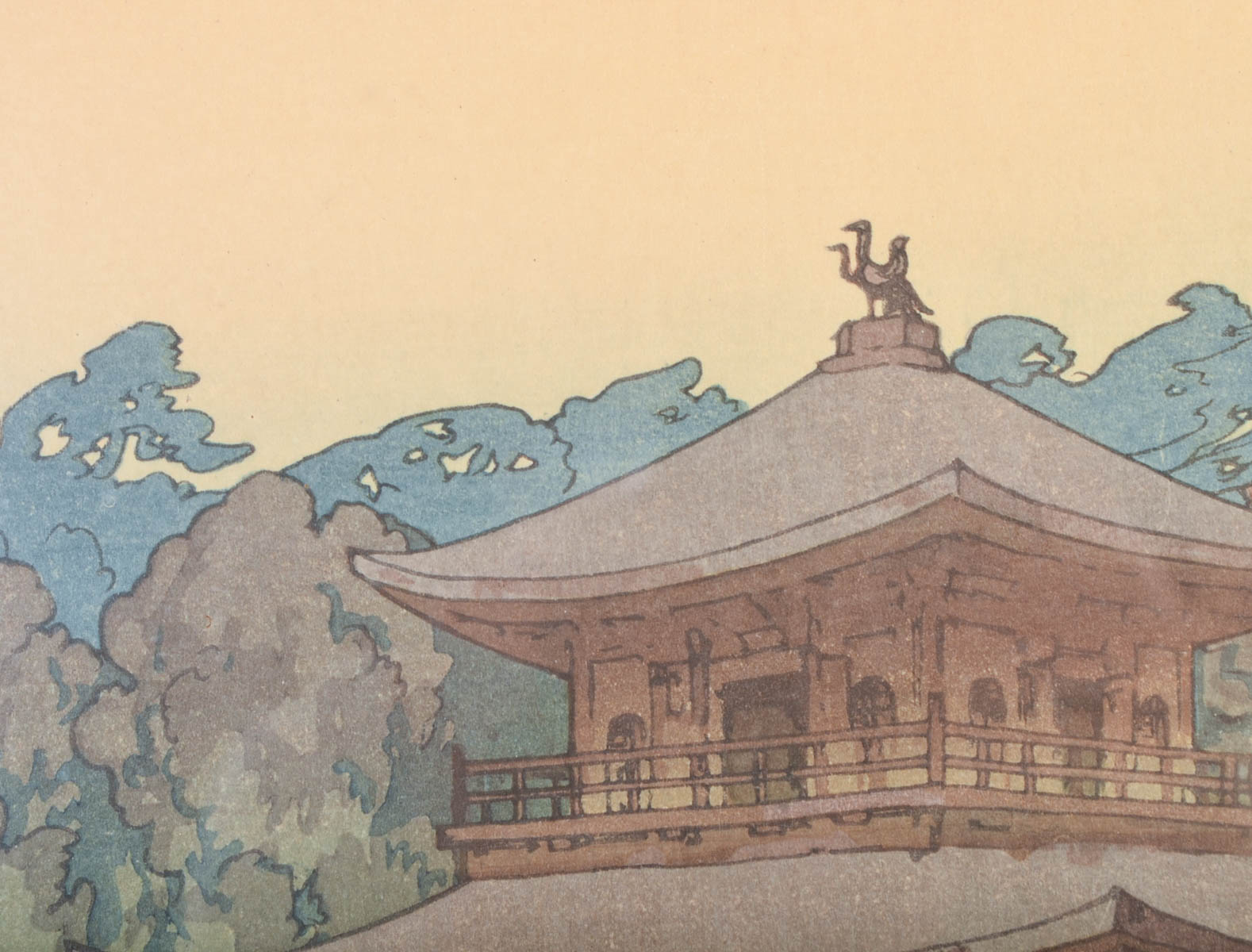 Hiroshi Yoshida Woodblock Print "Kinkaku"