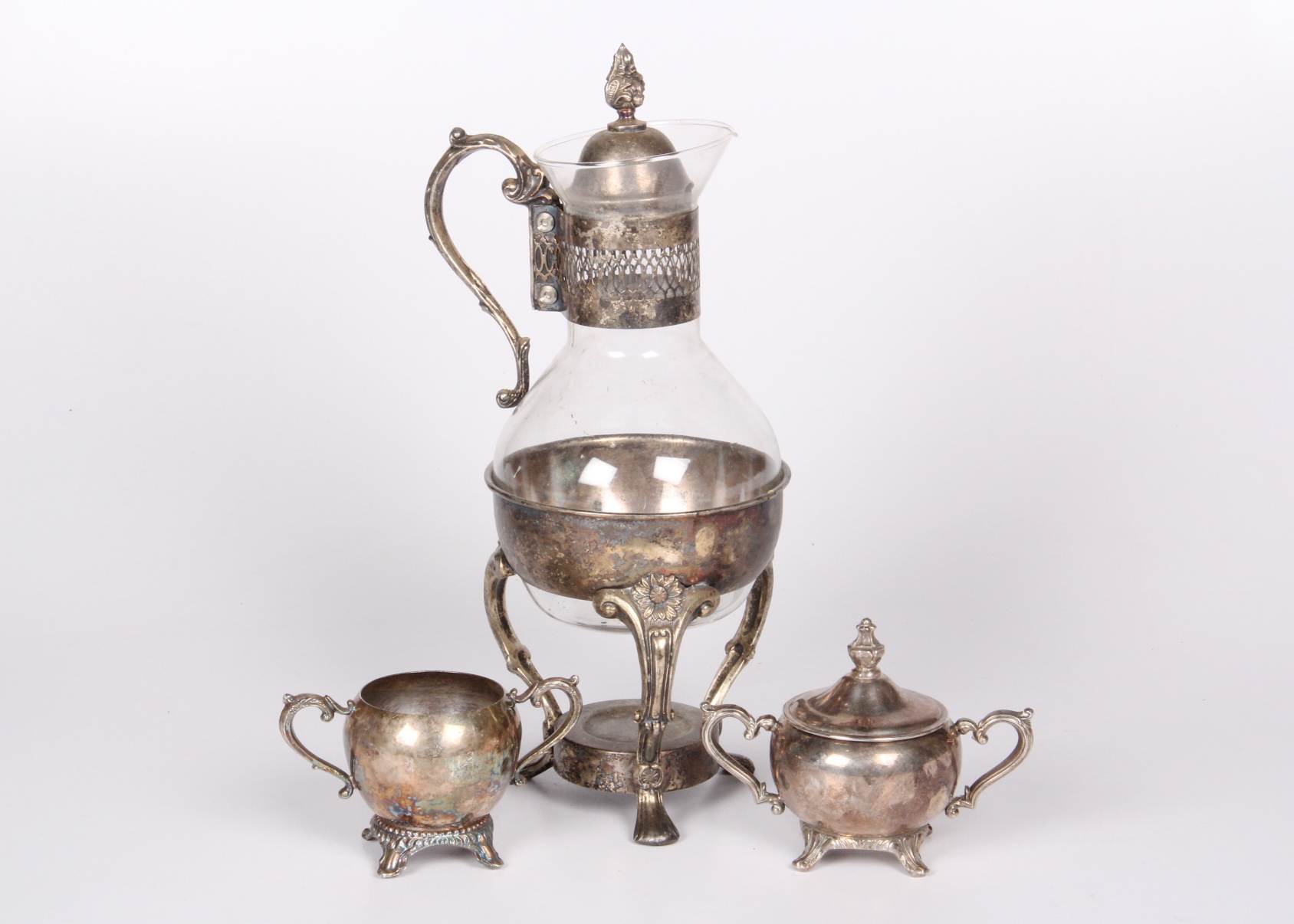 Vintage Glass Coffee Pot With Warmer