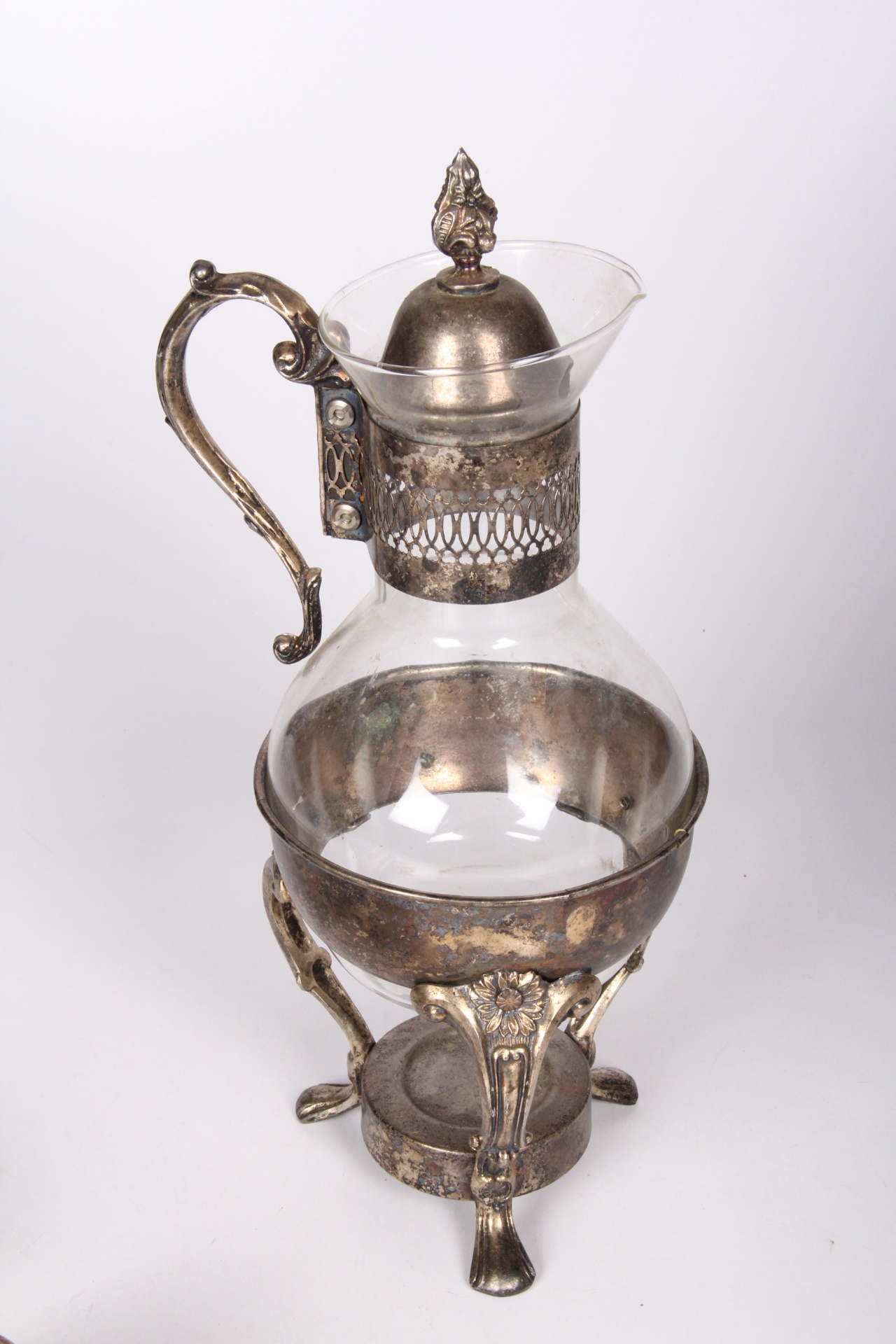 Vintage Glass Coffee Pot With Warmer