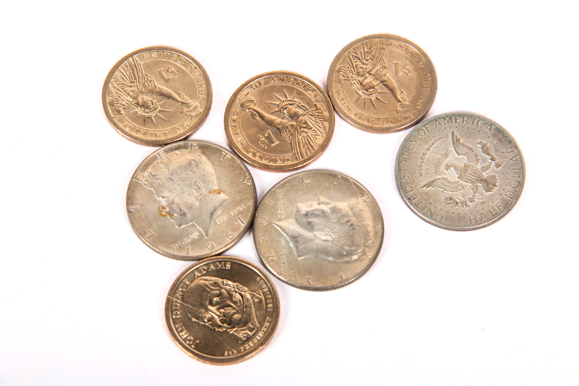 Presidential and Kennedy Silver Dollar and Half Dollar Coins