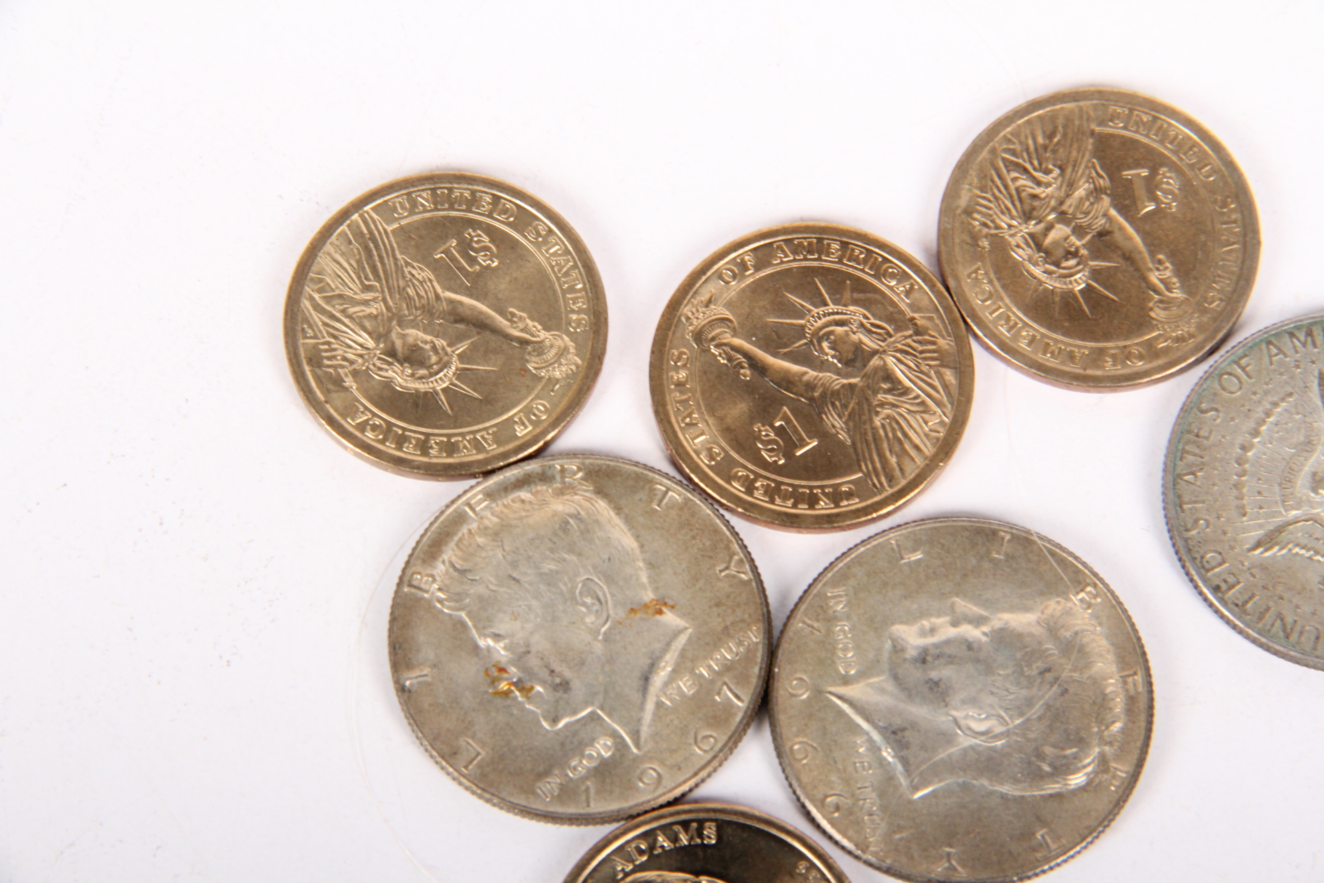 Presidential and Kennedy Silver Dollar and Half Dollar Coins