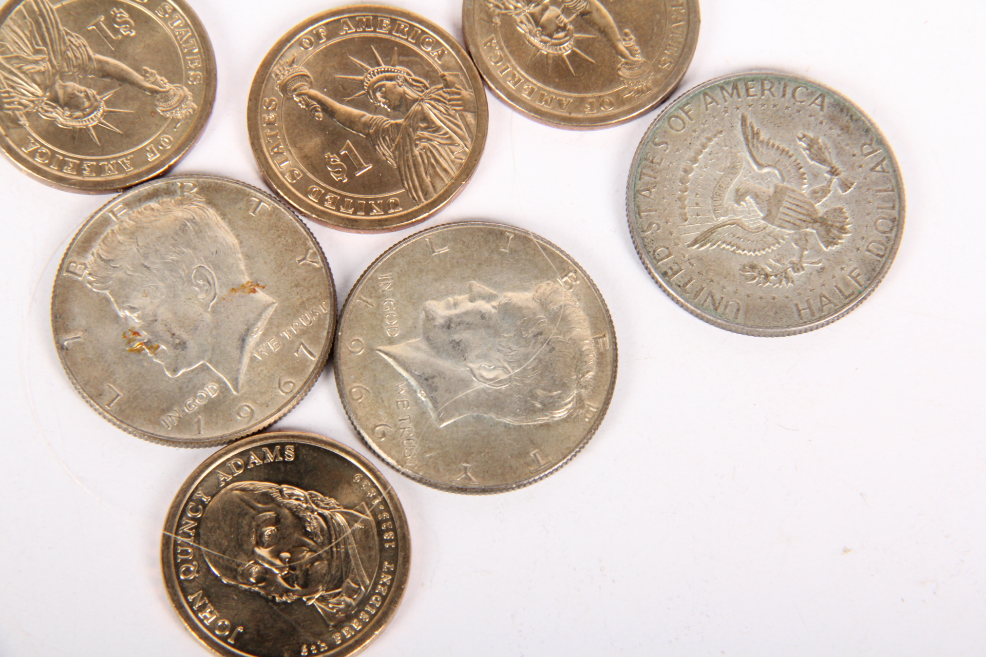 Presidential and Kennedy Silver Dollar and Half Dollar Coins