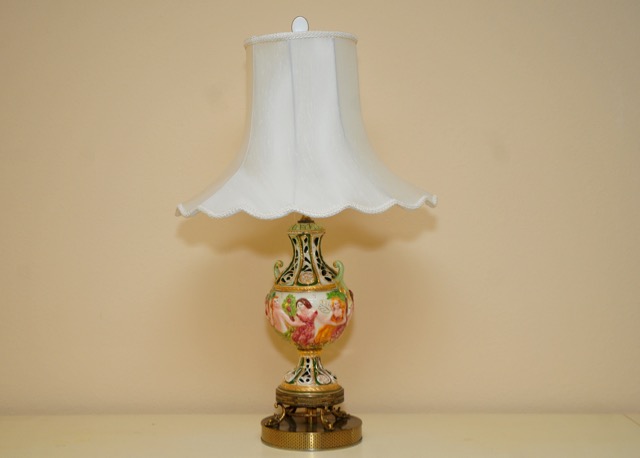 Vintage Ornate Porcelain Lamp