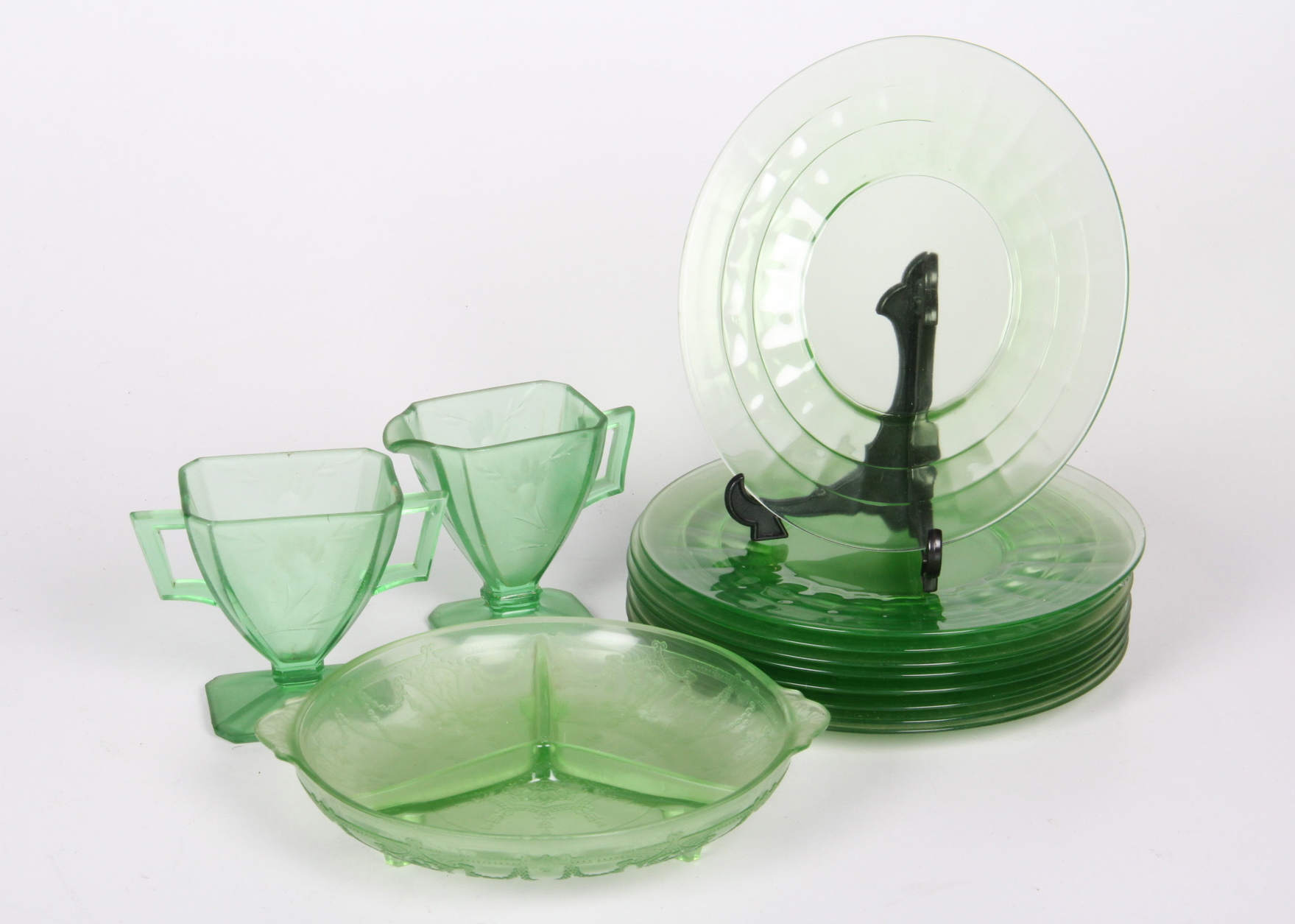 Green Glass Dish Collection