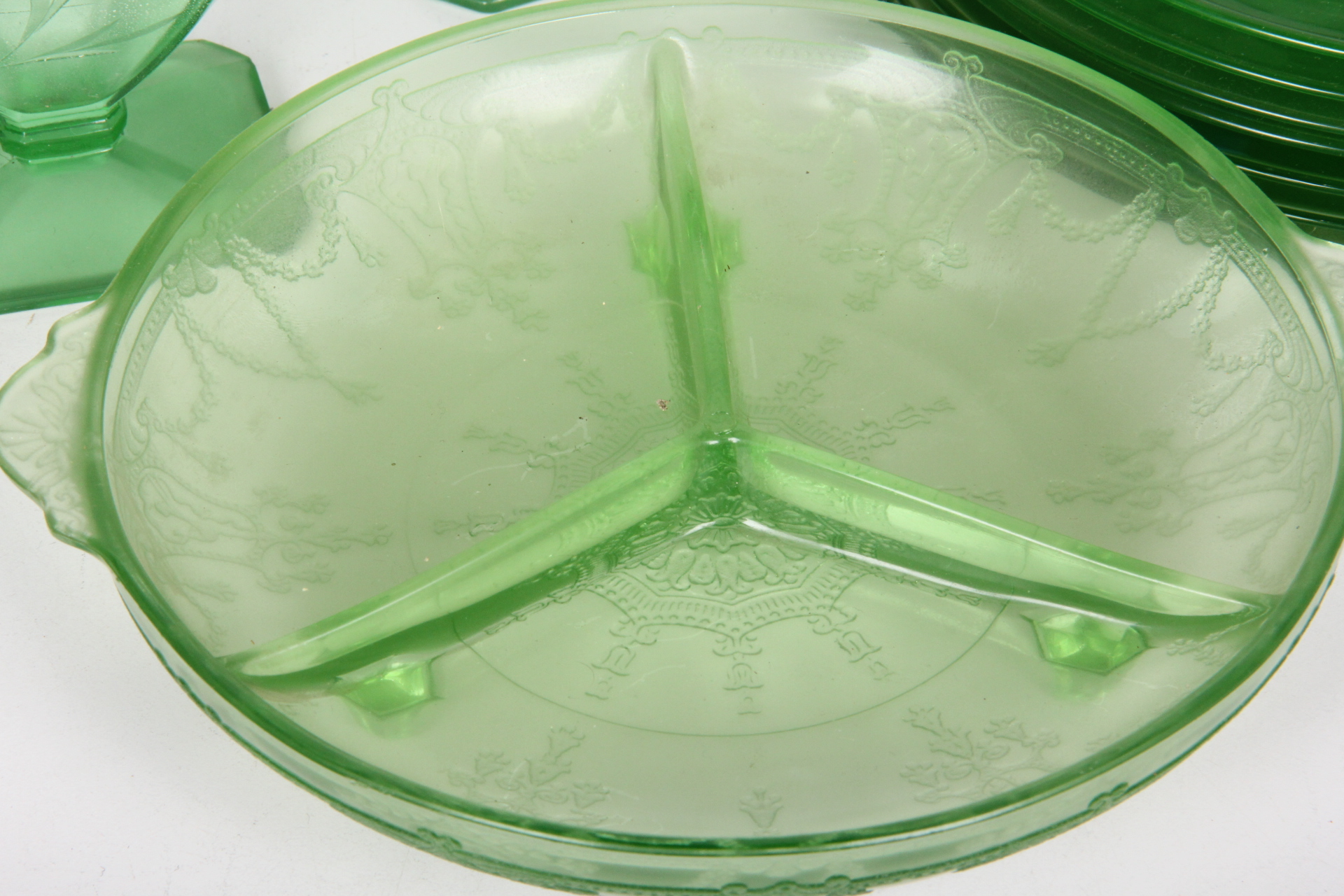 Green Glass Dish Collection
