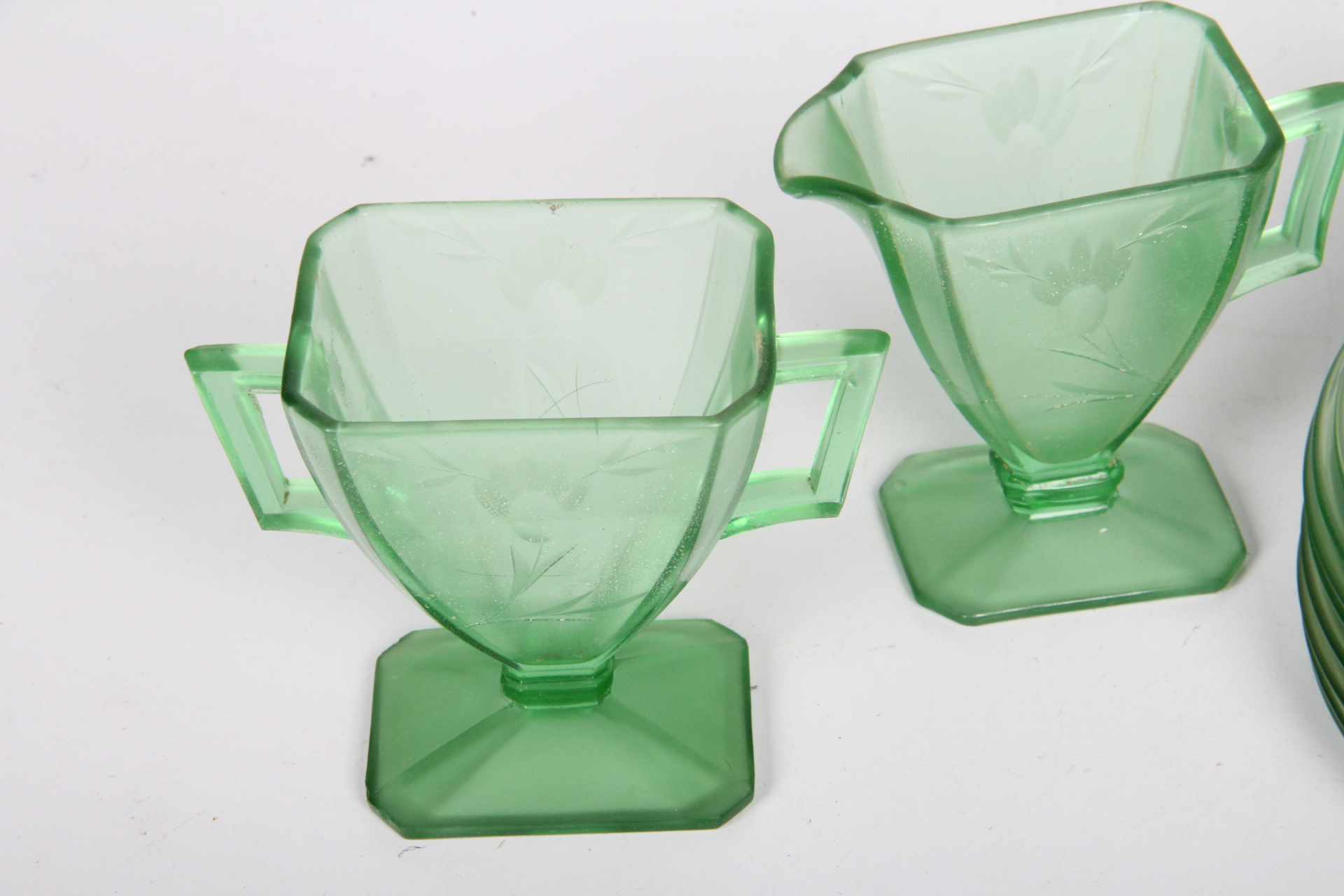 Green Glass Dish Collection