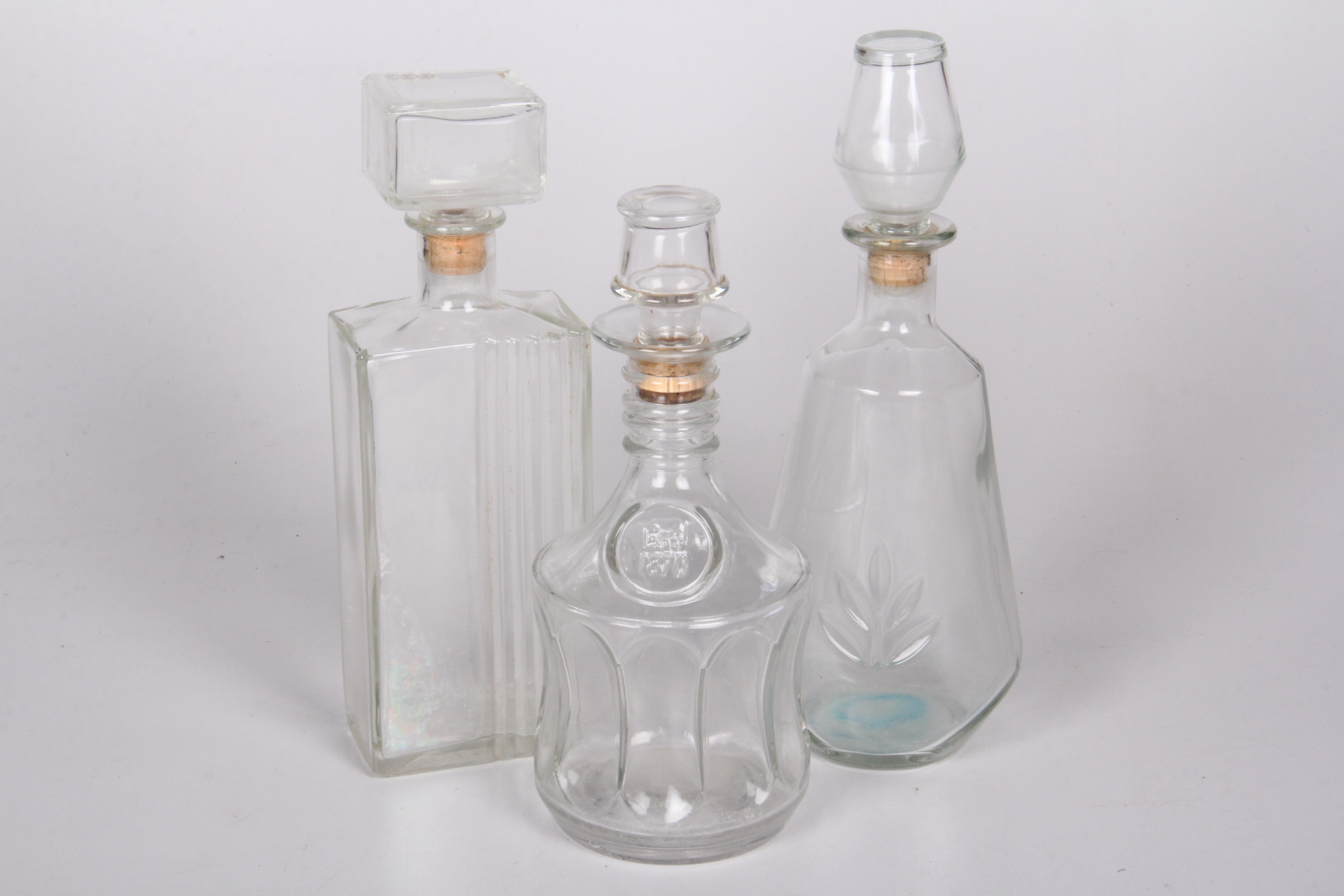 Glass Decanter Trio