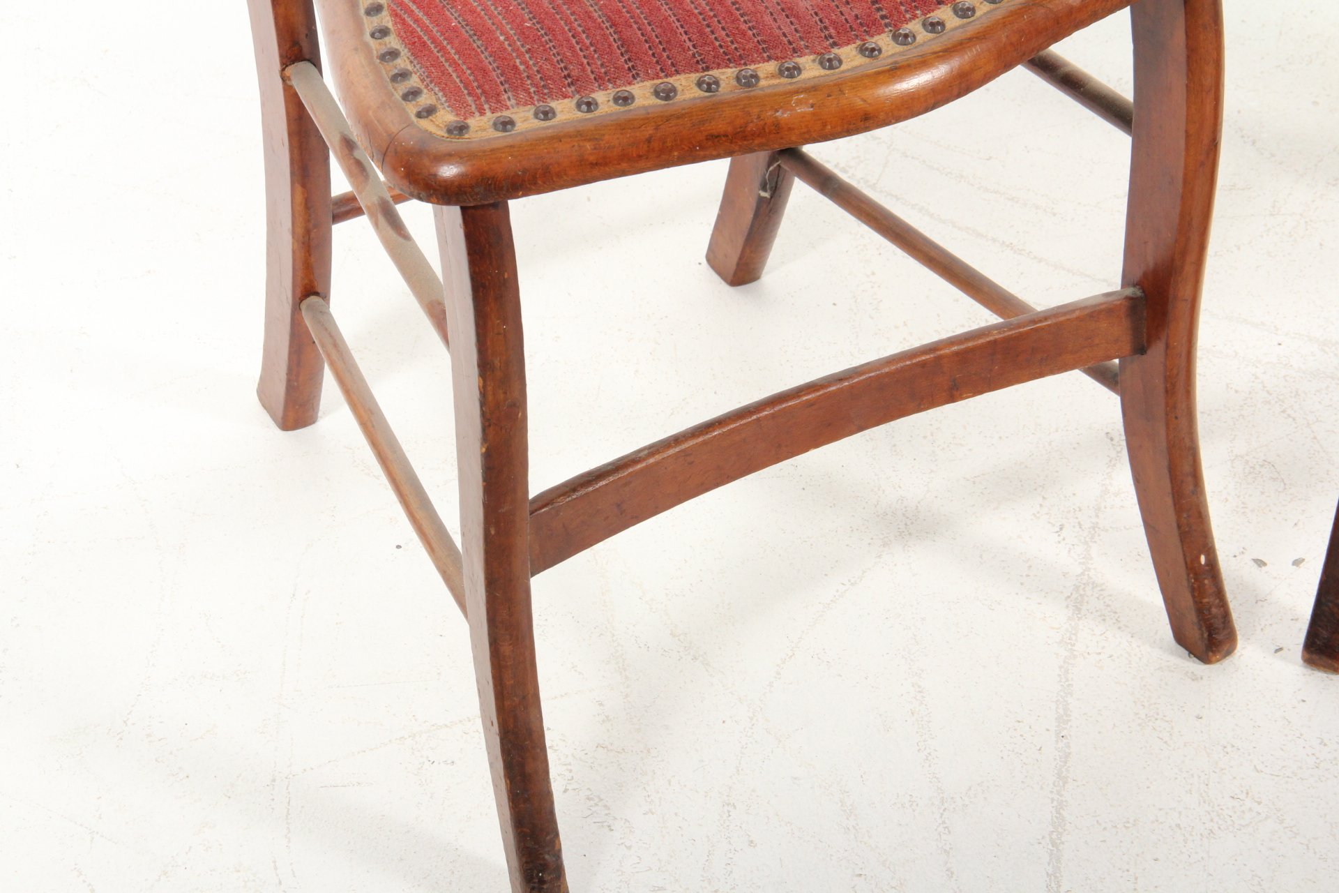 Pair of Ladderback Upholstered Chairs