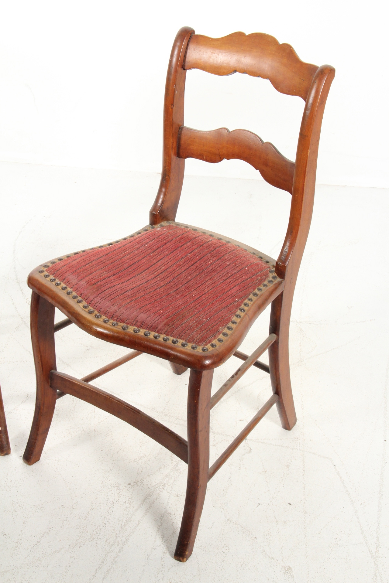 Pair of Ladderback Upholstered Chairs
