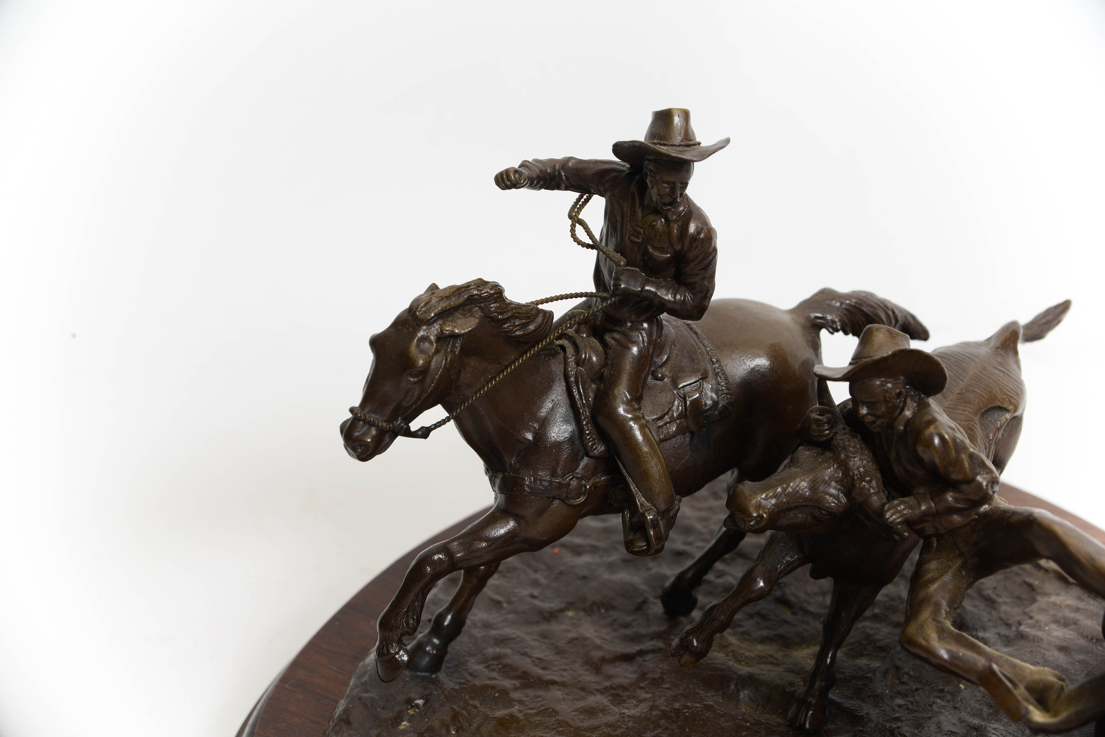 Don Polland Bronze "Steer Wrestling" Sculpture