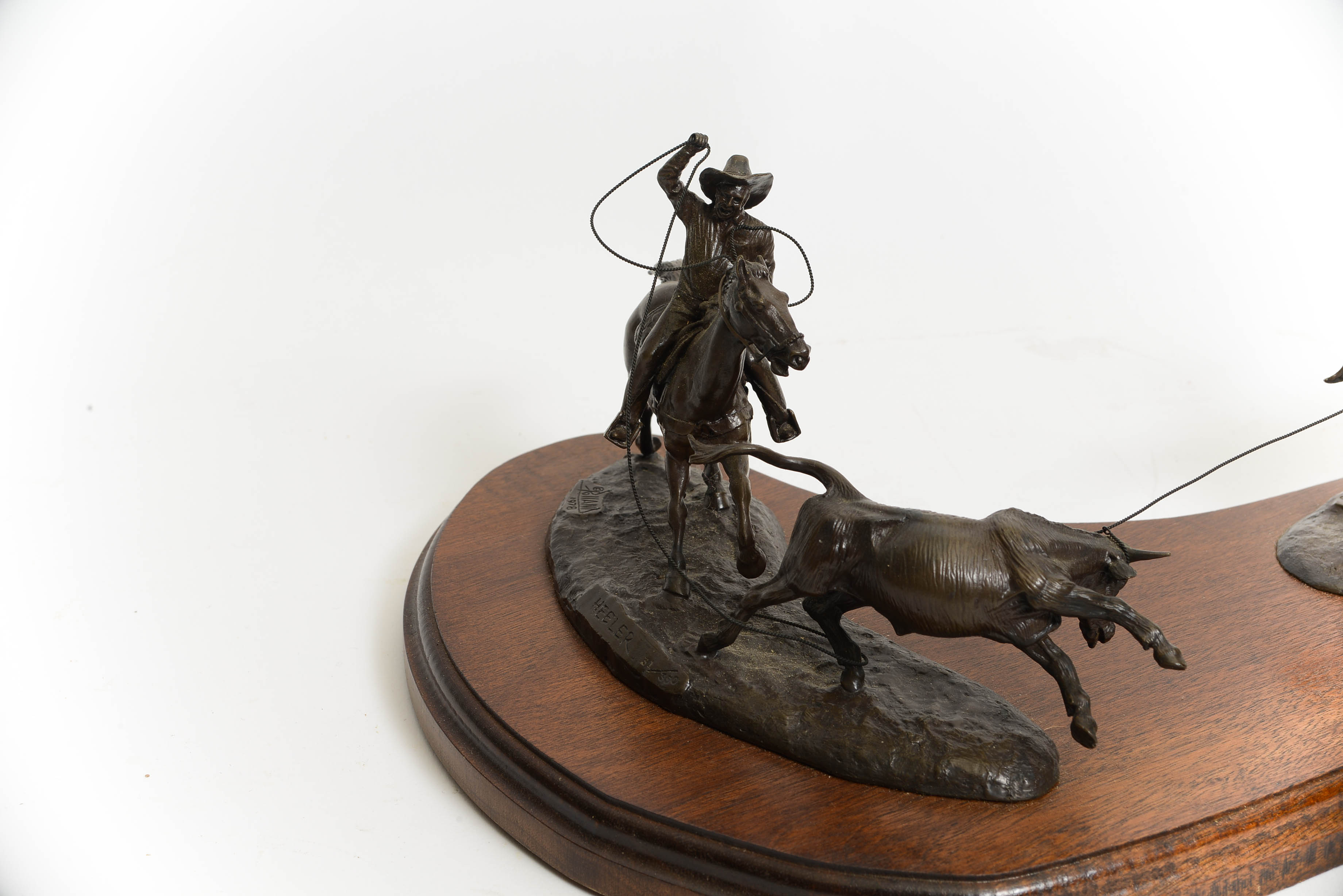 Don Polland Bronze "Header and Heeler Team Roping" Sculpture