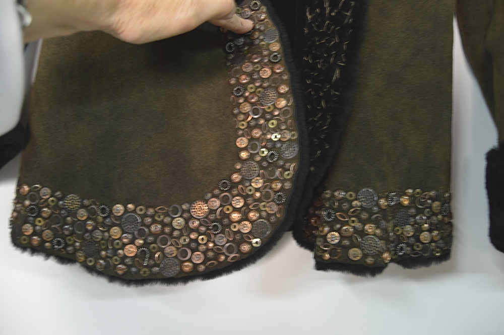 Designer Monica Rindi Italian Shearling and Red Fox Fur Jacket