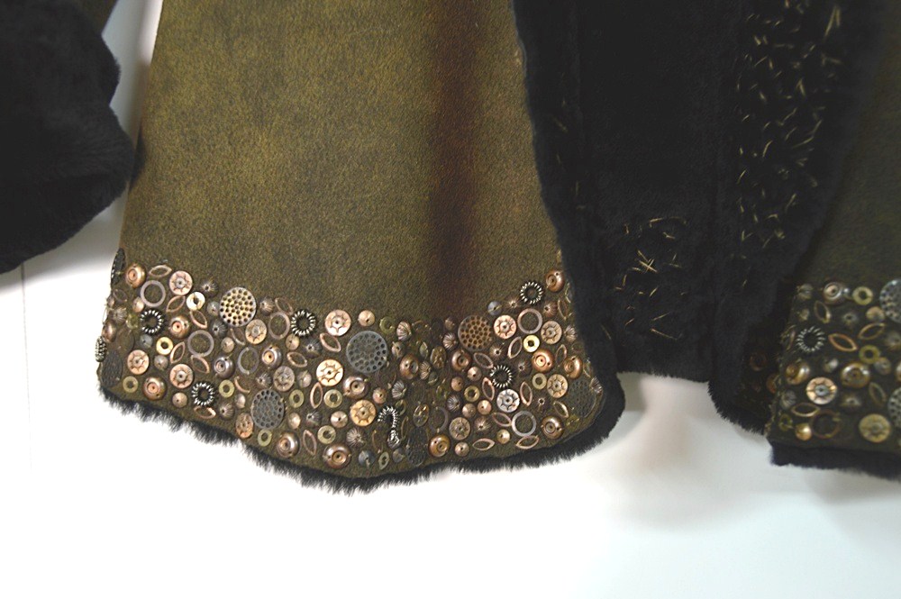 Designer Monica Rindi Italian Shearling and Red Fox Fur Jacket