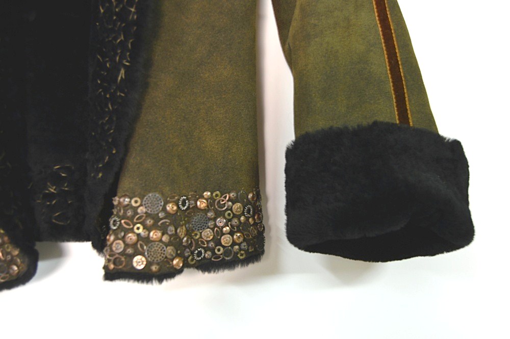 Designer Monica Rindi Italian Shearling and Red Fox Fur Jacket