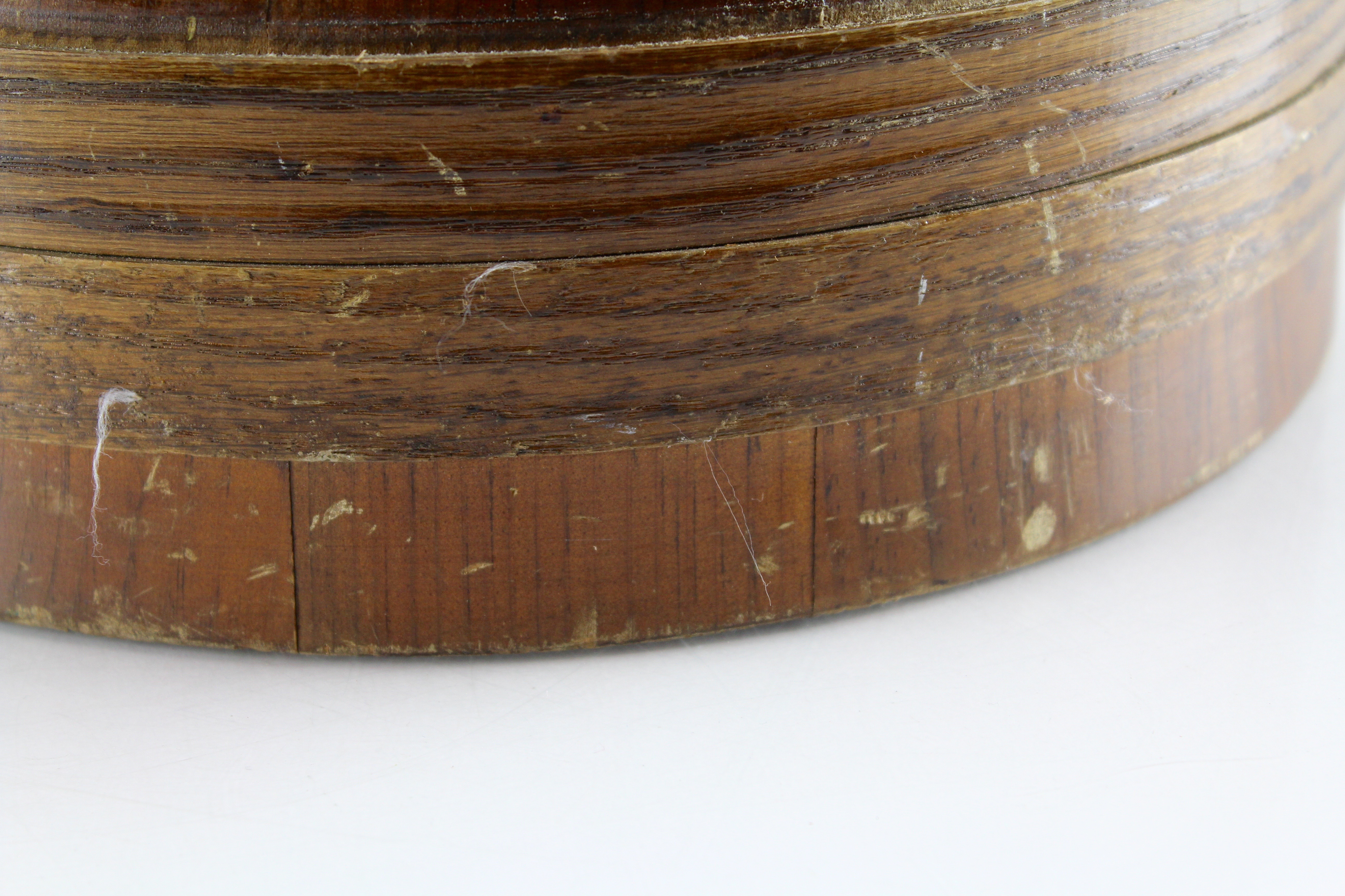 Primitive Round Wooden Ice Bucket With Lid And Handle