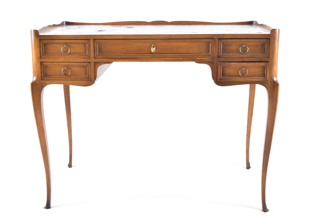 Louis XV Provincial Style Walnut Writing Desk by Cassard et Cie