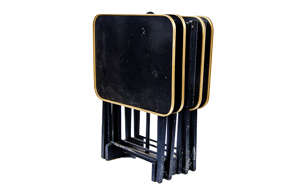 Black Folding TV Dinner Tray Tables