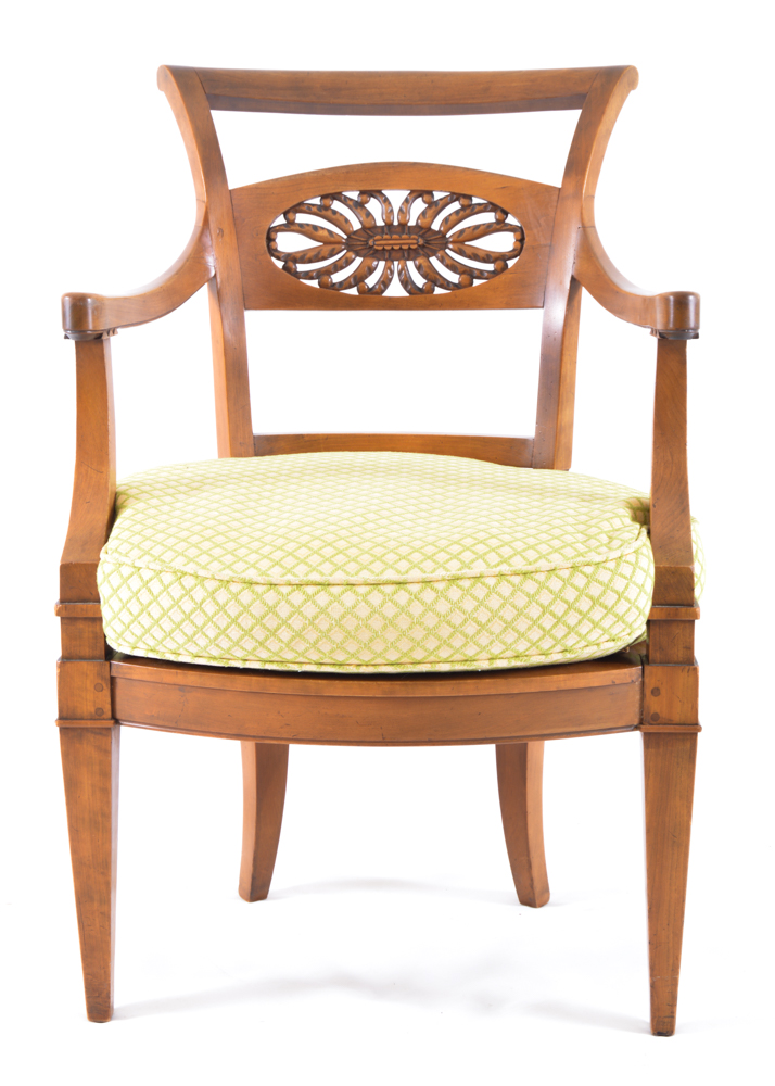 Pair of Pierced-Back Wooden Armchairs