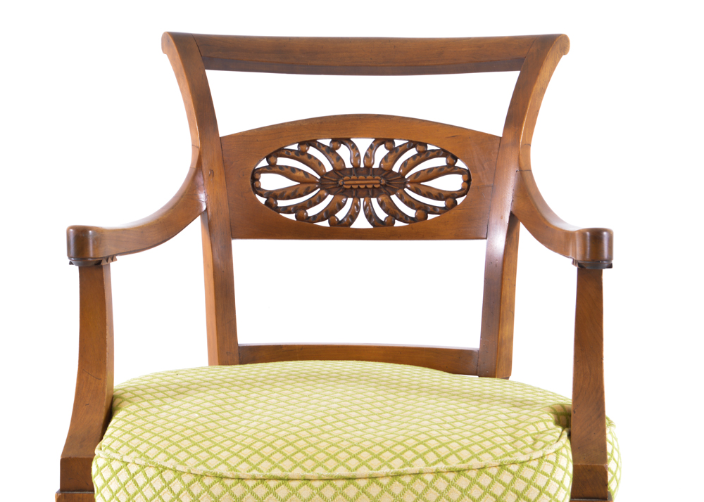 Pair of Pierced-Back Wooden Armchairs