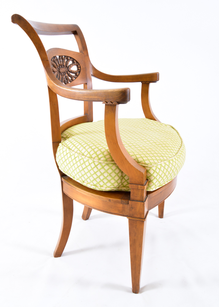 Pair of Pierced-Back Wooden Armchairs