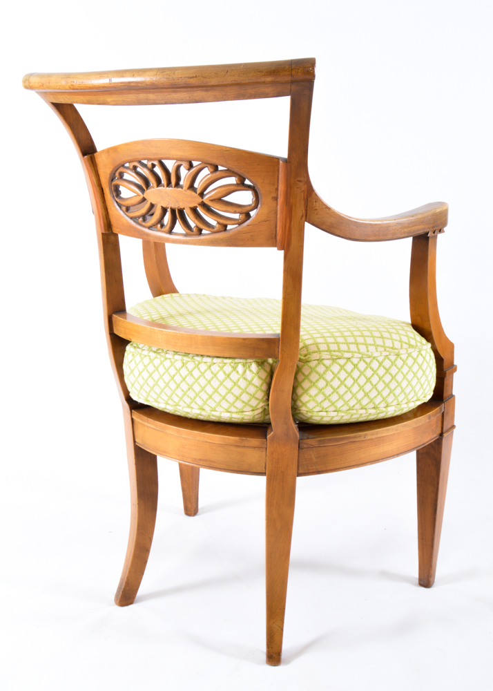 Pair of Pierced-Back Wooden Armchairs